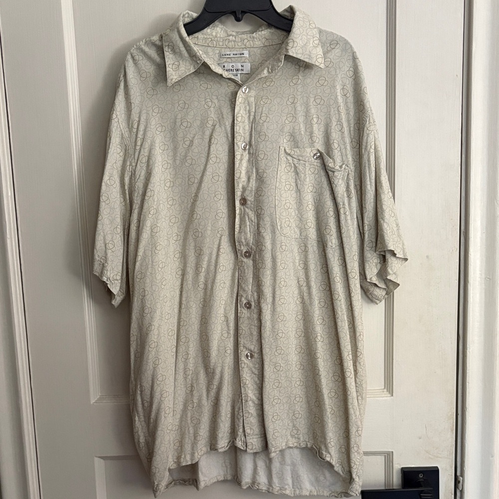 Men's Beige Casual Button Down Shirt